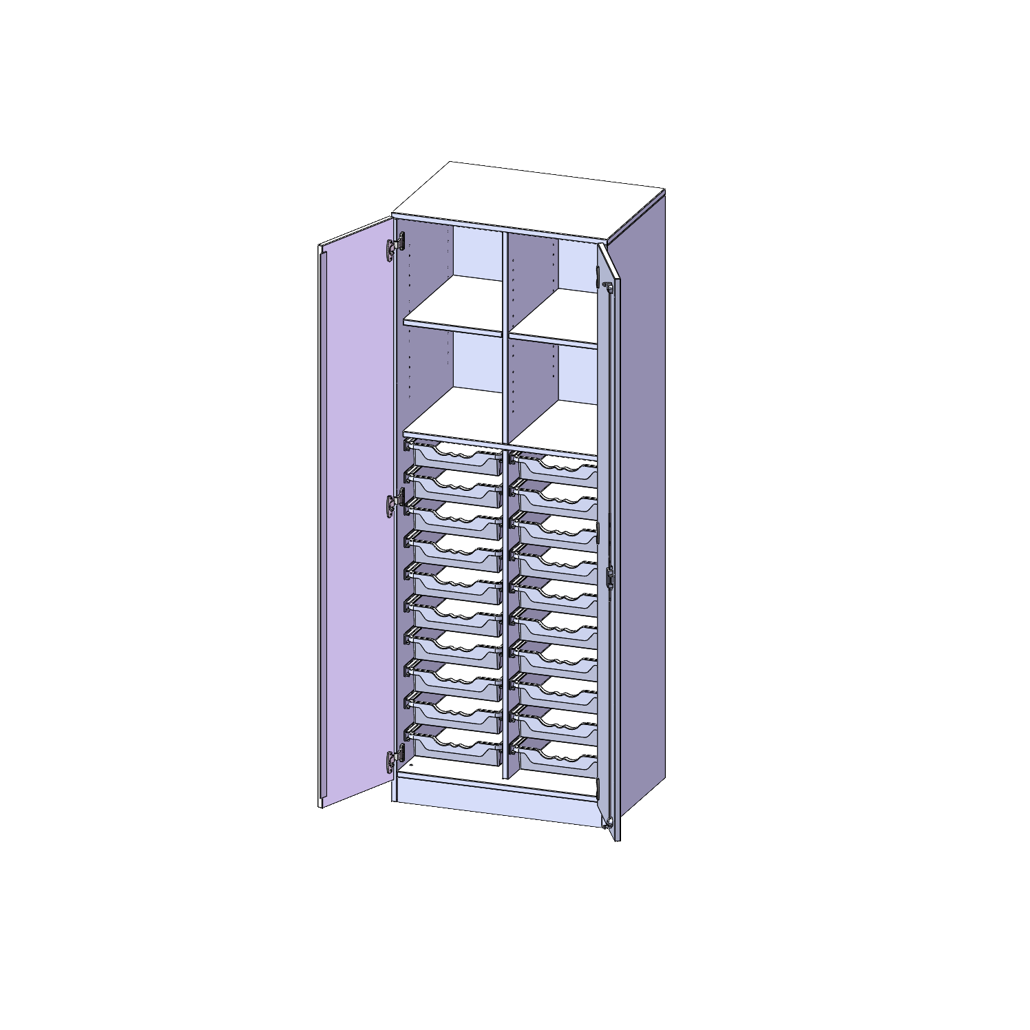 ErgoTray kast, twee rijen, 5 ordnerhoogtes - evo180 serie