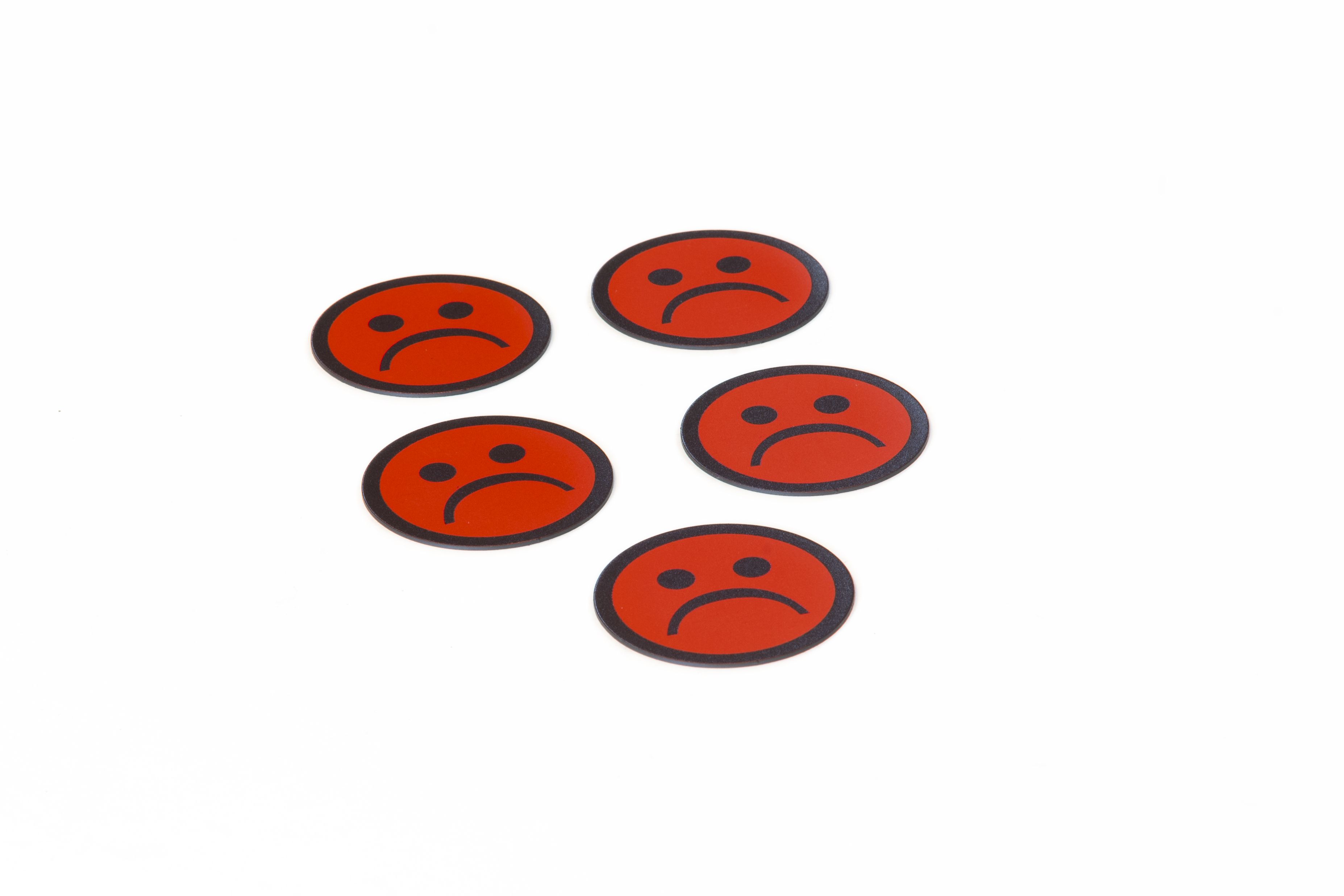 Impressiemagneetfolie 'Face', rood, set van 5 - Ø50x0,85mm