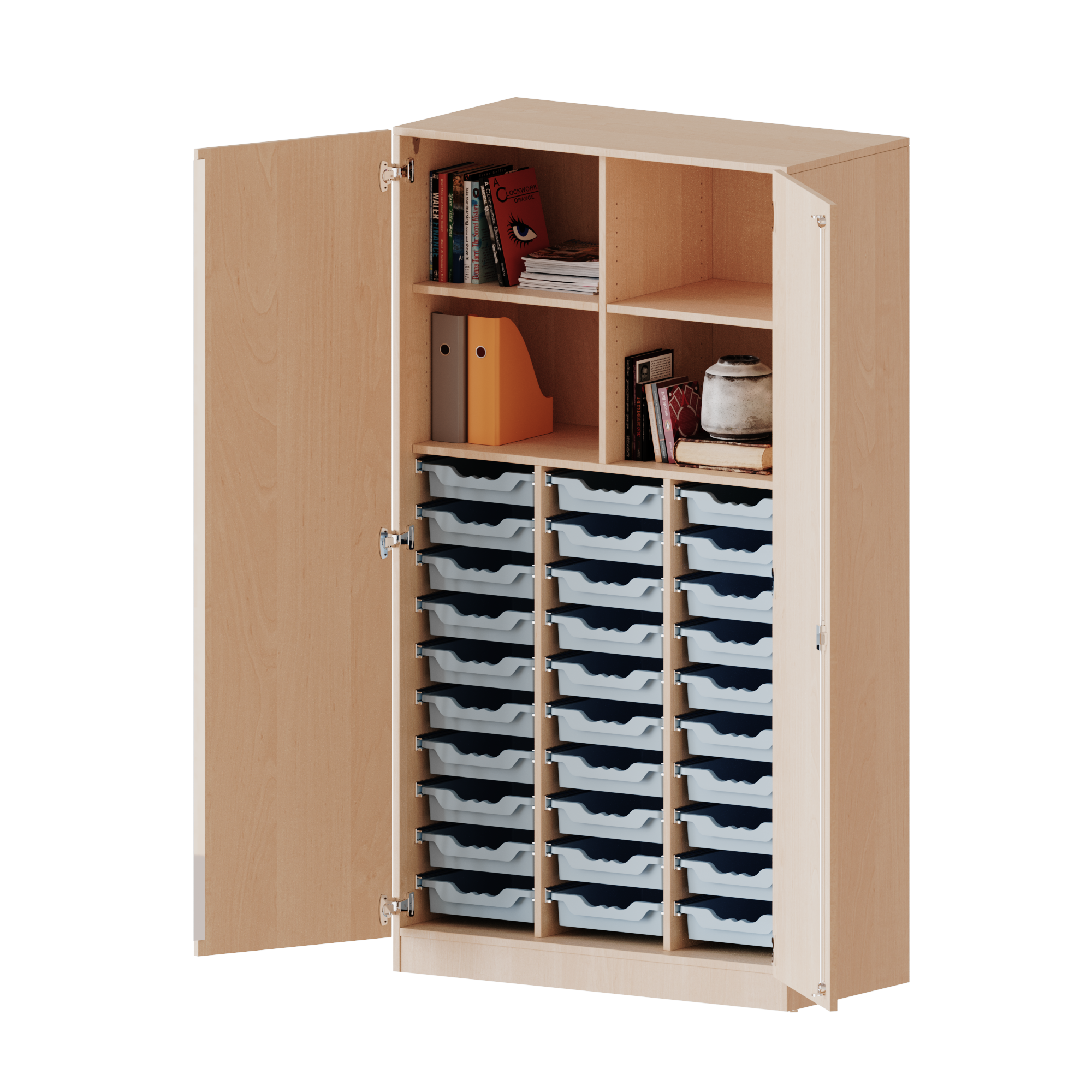 ErgoTray kast, drie rijen, 5 ordnerhoogtes - evo180 serie