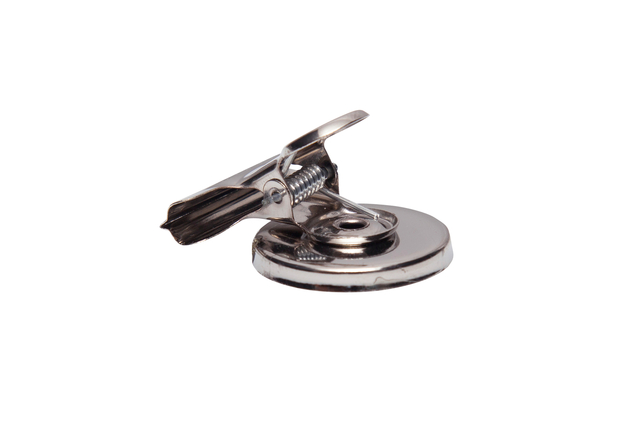 Papierklem MAUL Bulldog met magneet 30mm zilver 2 stuks