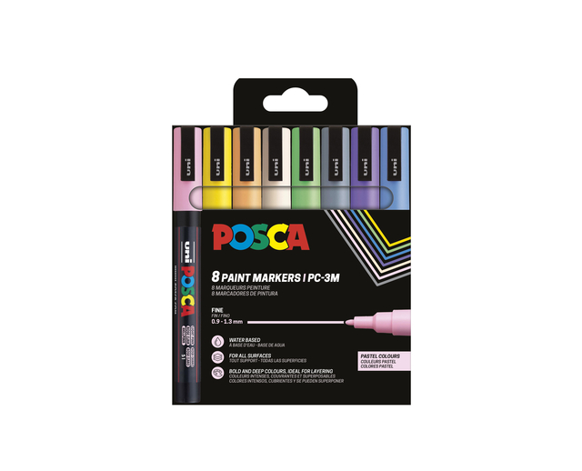 acrylstift, markers, 8-kleur, pastel, set