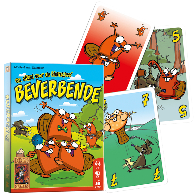 kaartspel, familiespel, bever, karakter, tekenfilm