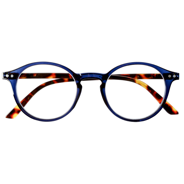 bril, kader, rond, tortoise patroon, blauw glas