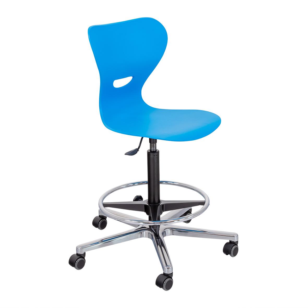 In hoogte verstelbare bureaustoel met kunststof zitschaal