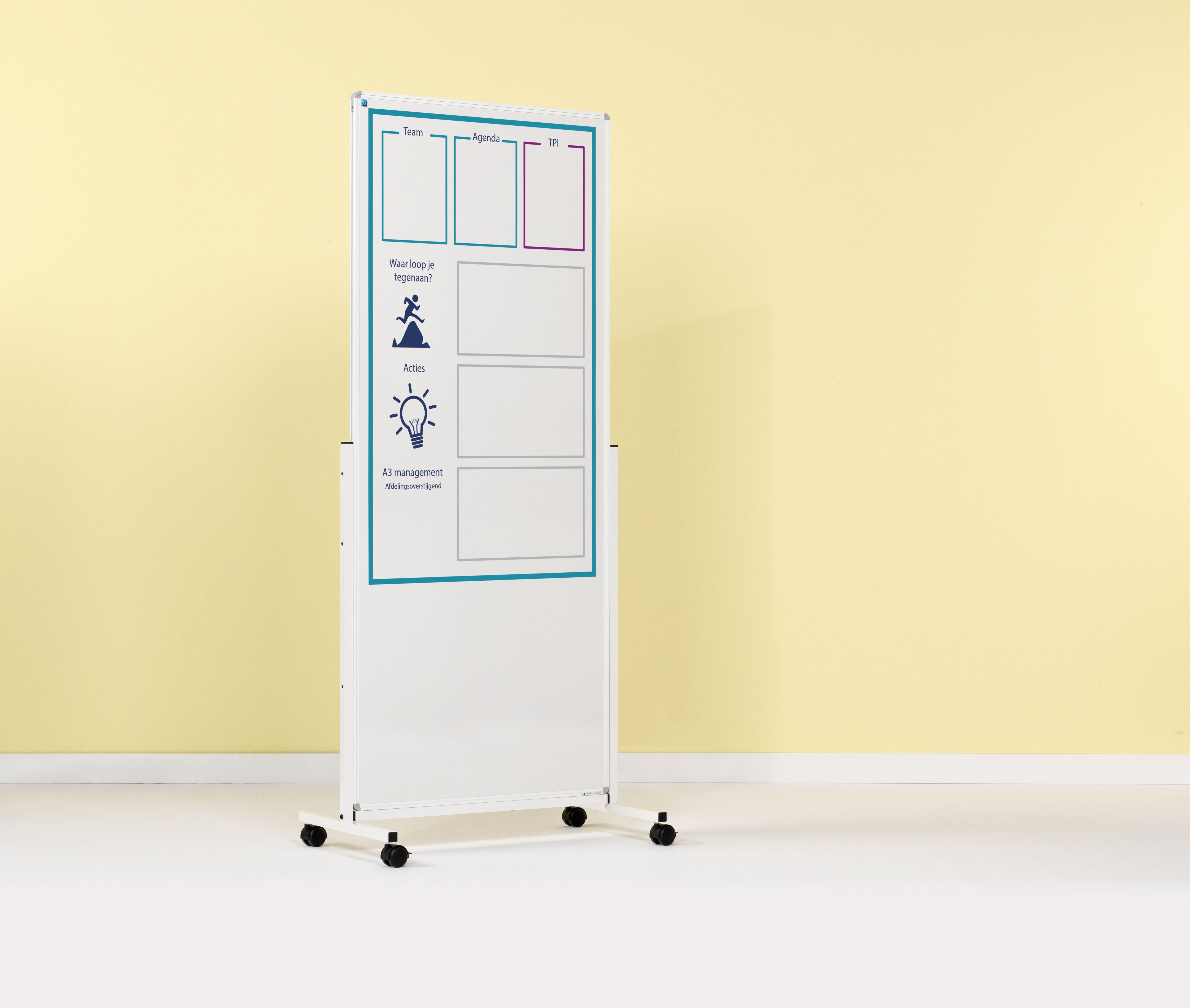 Smit Visual mobiel whiteboard, bedrukt - 180x75 cm