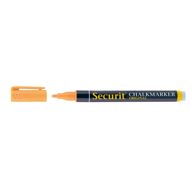 chalk marker, orange cap, marker pen, Securit, dry-erase
