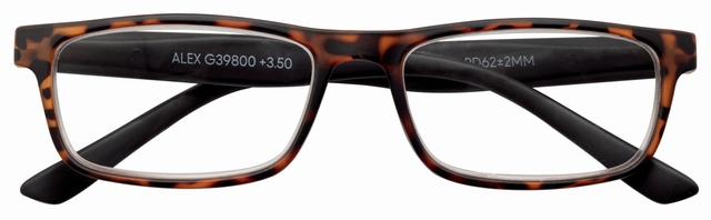 leesbril, bril met print, tortoise rand, kunststof montuur, rectangulaire bril