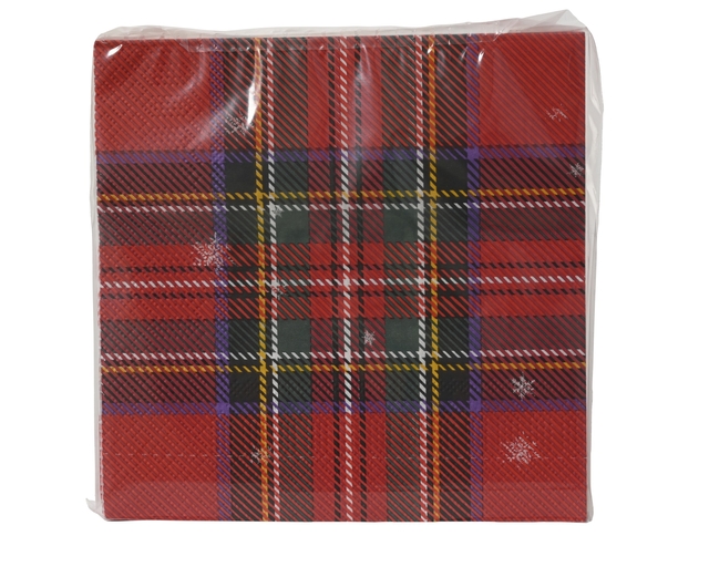 servetten, papier, rood, ruitpatroon