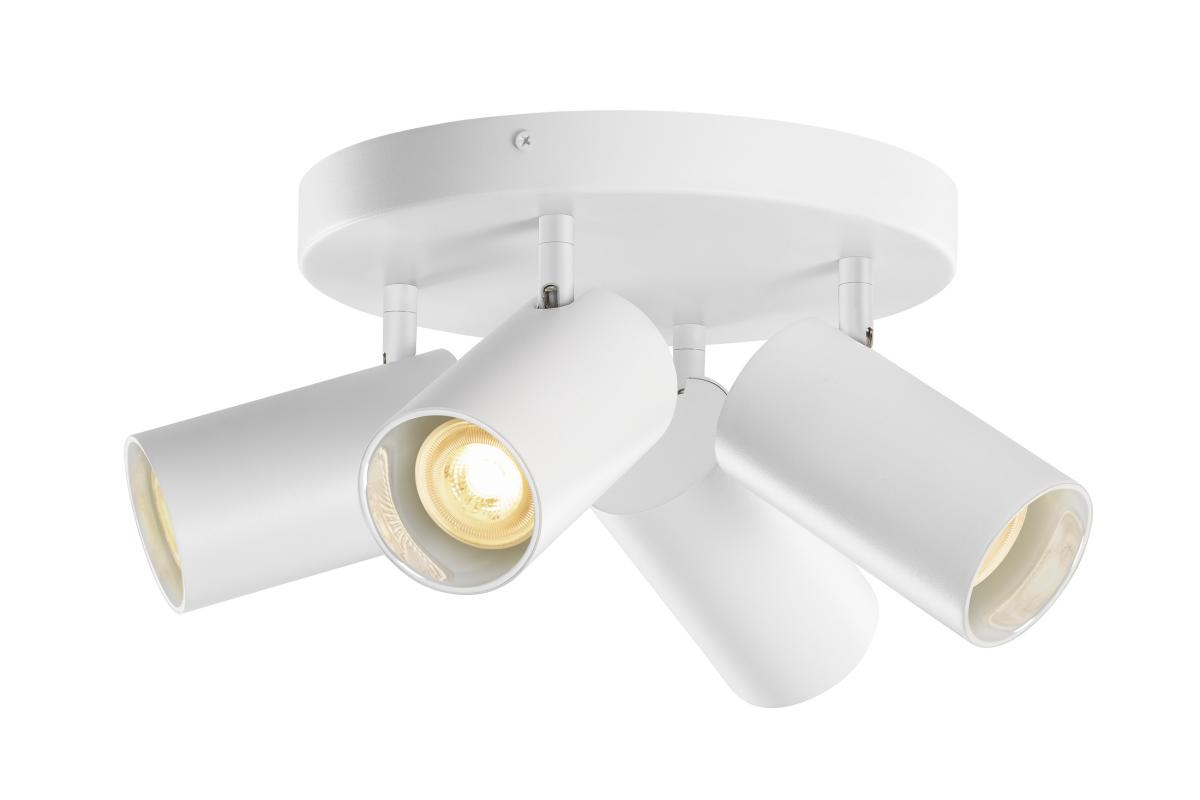 plafondlamp, spotlights, wit, vierkante kappen, dimbaar?
