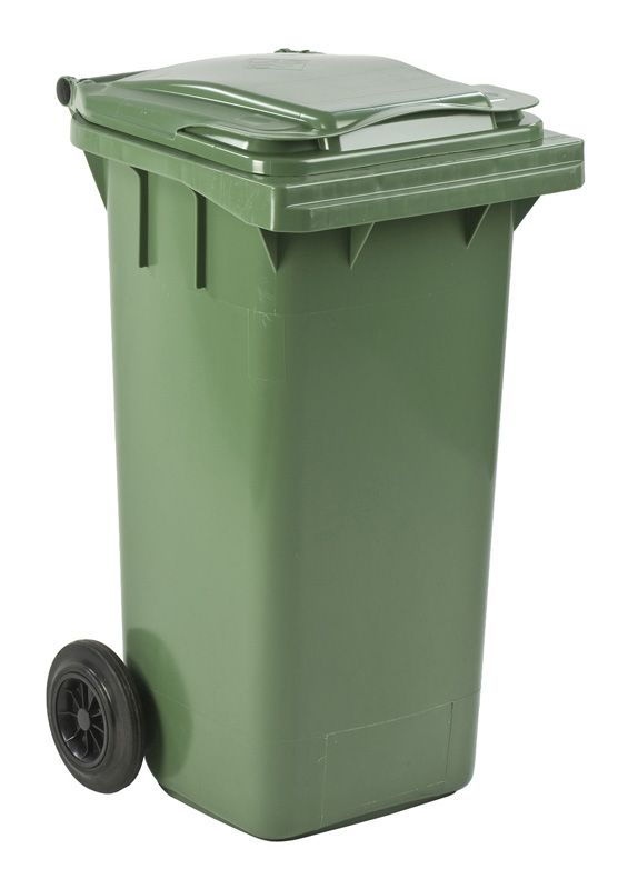 Mini Afvalcontainer Kunststof 120ltr Groen