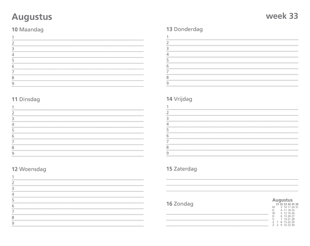 Schoolagenda 2026-2027 Ryam docenten 7dagen/2pagina's spiraal zwart