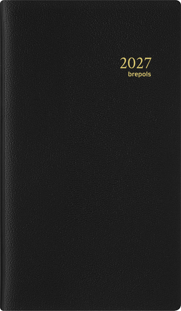 agenda, notitieblok, leder, zwart, 2027