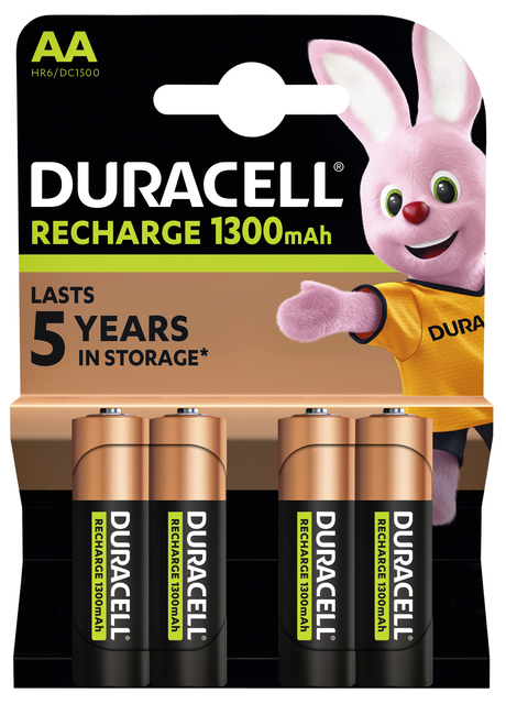 Batterij oplaadbaar Duracell 4xAA 1300mAh Plus