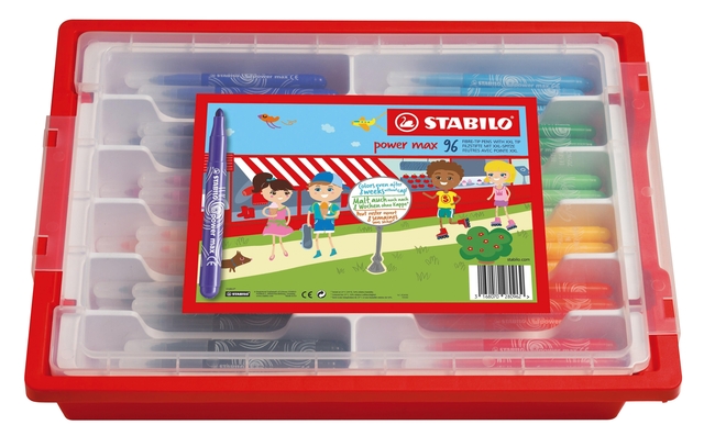 Viltstift STABILO power Max 980 XL assorti classpack à 96 stuks