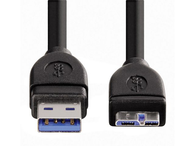 Hama Micro USB 3.0 A naar B, 0,75 m, Zwart