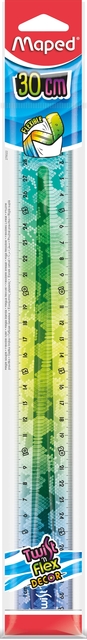 houten maatband, meetlat, roze verpakking, 30 cm, tijgerprint patroon