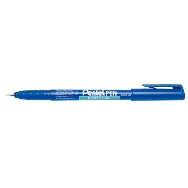 Vulpuntstift, roller pen, microline, blauw, kantoorartikel