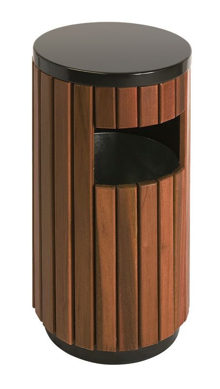 EKO Buitenafvalbak 33ltr Houtlook-Zwart