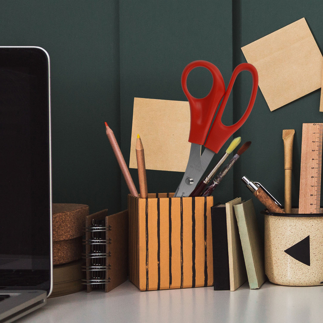 schaar, potlood, potloodhouder, knutselset, bureau-accessoires