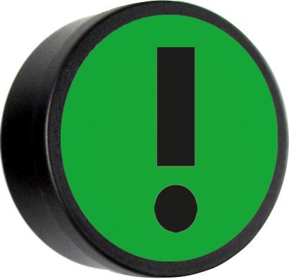 Attention groen, set van 5 stuks - Ø 35mm