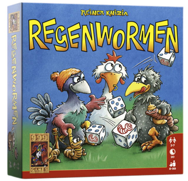 bordspel, regenwormen, kaarten, dobbelstenen, dieren