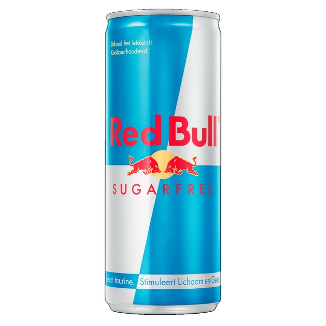 red bull, sugar free, kan, energiedrank, blauw