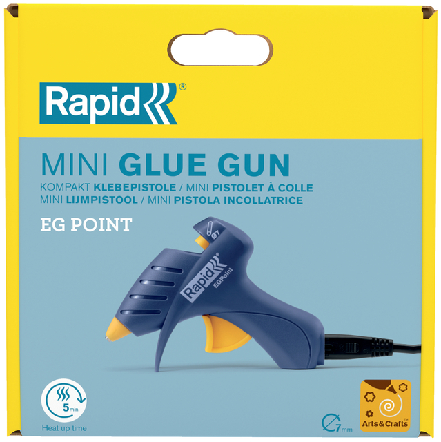 mini lijmpistool, lijmpistool, geel blauw, stekker, Kunst en knutselen