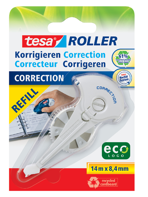 Correctietape navulling tesa® ecoLogo® 14mx8,4mm op blister