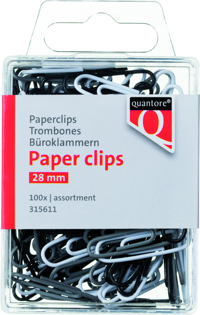 Paperclip quantore 28mm assorti 300 stuks(1399292) - - Alles voor kantoor, alle verpakkingen Paperclip quantore 28mm assorti 300 stuks(1399292) - - Alles voor kantoor, alle verpakkingen