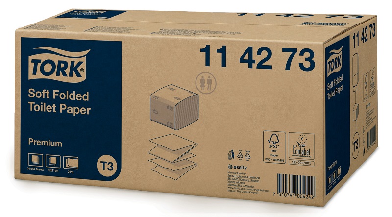 Tork Gevouwen Toiletpapier Zacht Wit T3 2lgs 30x252 st