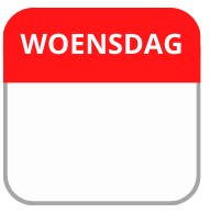 Labellord PL Daglabel Etiket Woensdag 25x25 mm Flush 1000st