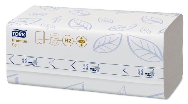 Handdoek Tork H2 Xpress compressed Premium multifold 2-laags 212x240mm 12x225 vel wit 100889