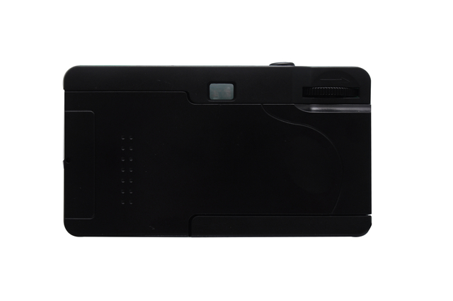 camera, slide-open, black, compact, viewfinder