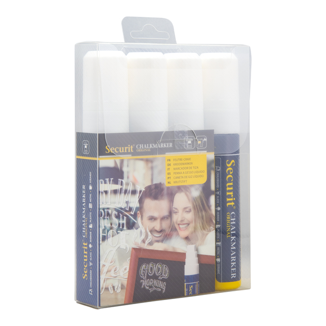 krijtmarker, wit, set, markers, pakket