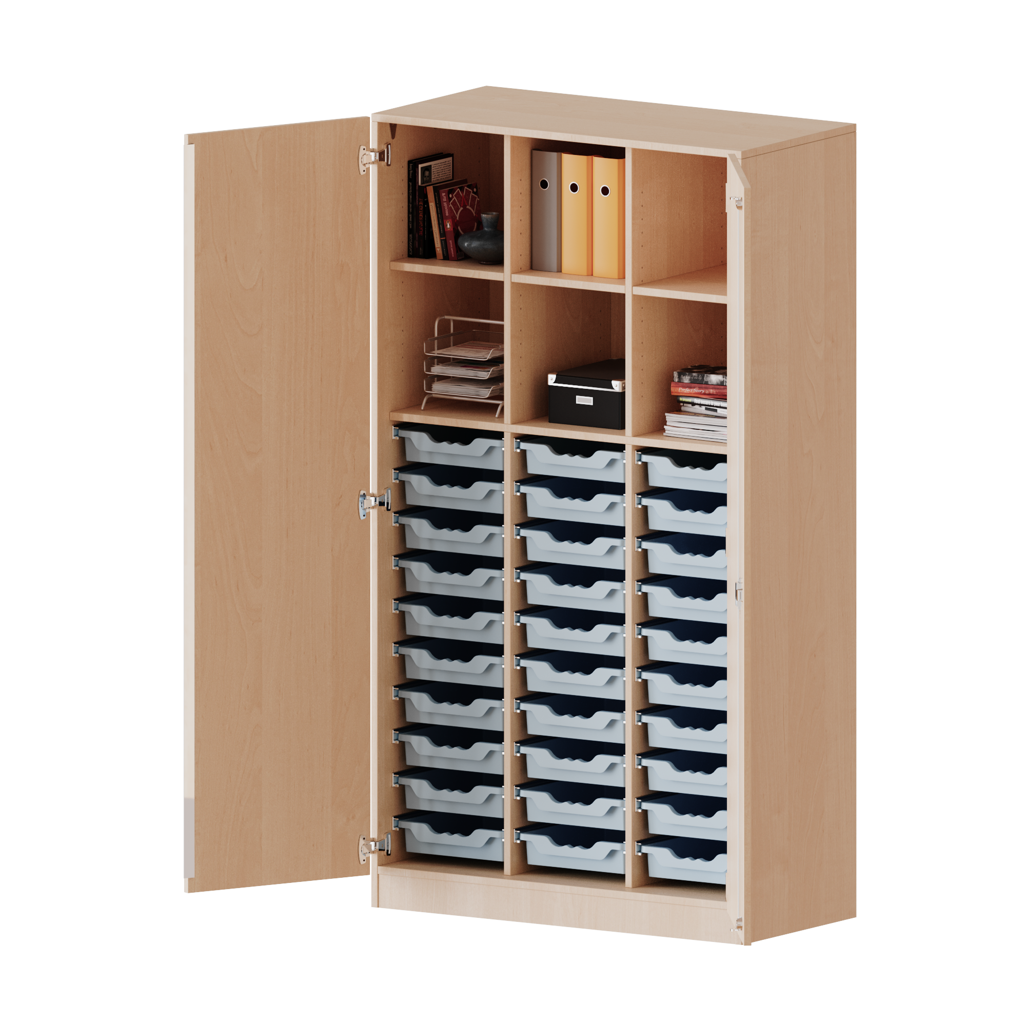 ErgoTray kast, drie rijen, 5 ordnerhoogtes - evo180 serie