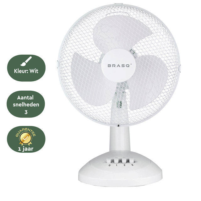 Tafelventilator BRASQ F400 Ø 30cm wit