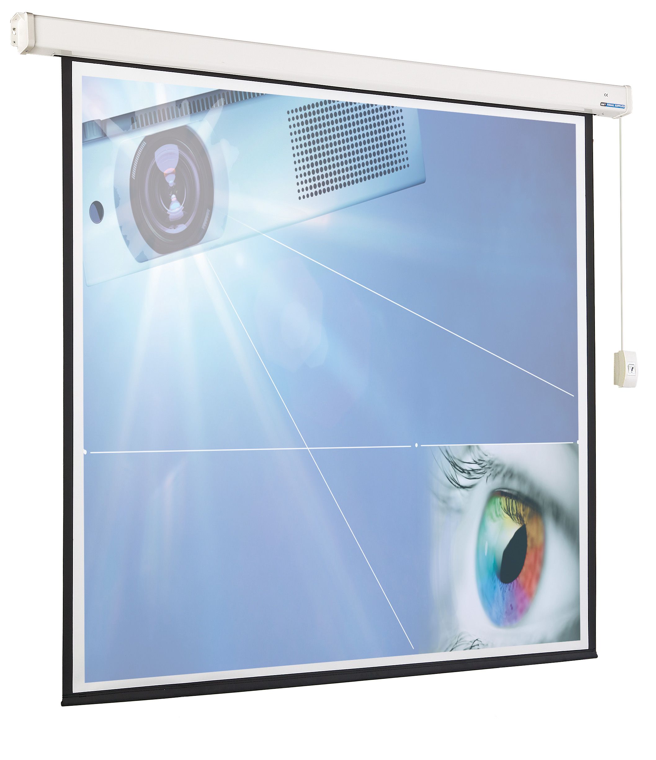 Projectiescherm elektrisch (16:10), 4 kaders - 213x167 cm