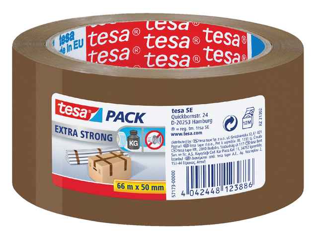Verpakkingstape tesapack® Extra Strong 66mx50mm PVC bruin