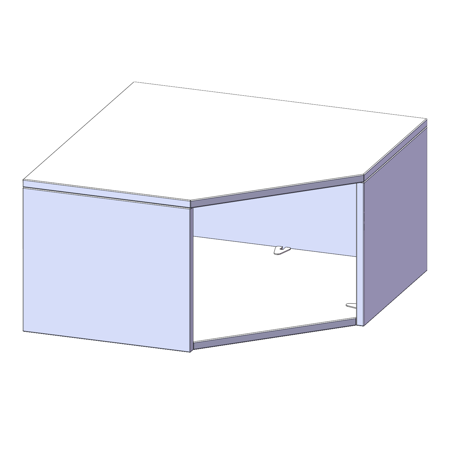 Aanbouwplank binnenhoek, 1 maphoogte - Serie evo180