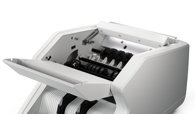 sheet-fed, paper shredder, cutting rollers, white appliance, housings