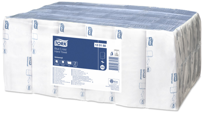 Tork C-vouw Handdoek 1lgs H3 Blauw doos 24 x 192st