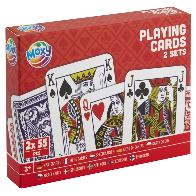 Speelkaarten Moxy set à 2 doosjes met 55 kaarten