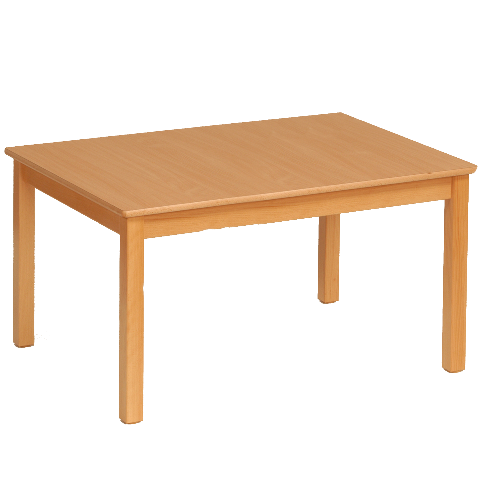 Massief houten rechthoekige tafel, vast TI QK