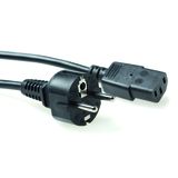 ACT Netsnoer Schuko CEE 7/7 male (recht) - C13 IEC 60320 zwart 2,5 m