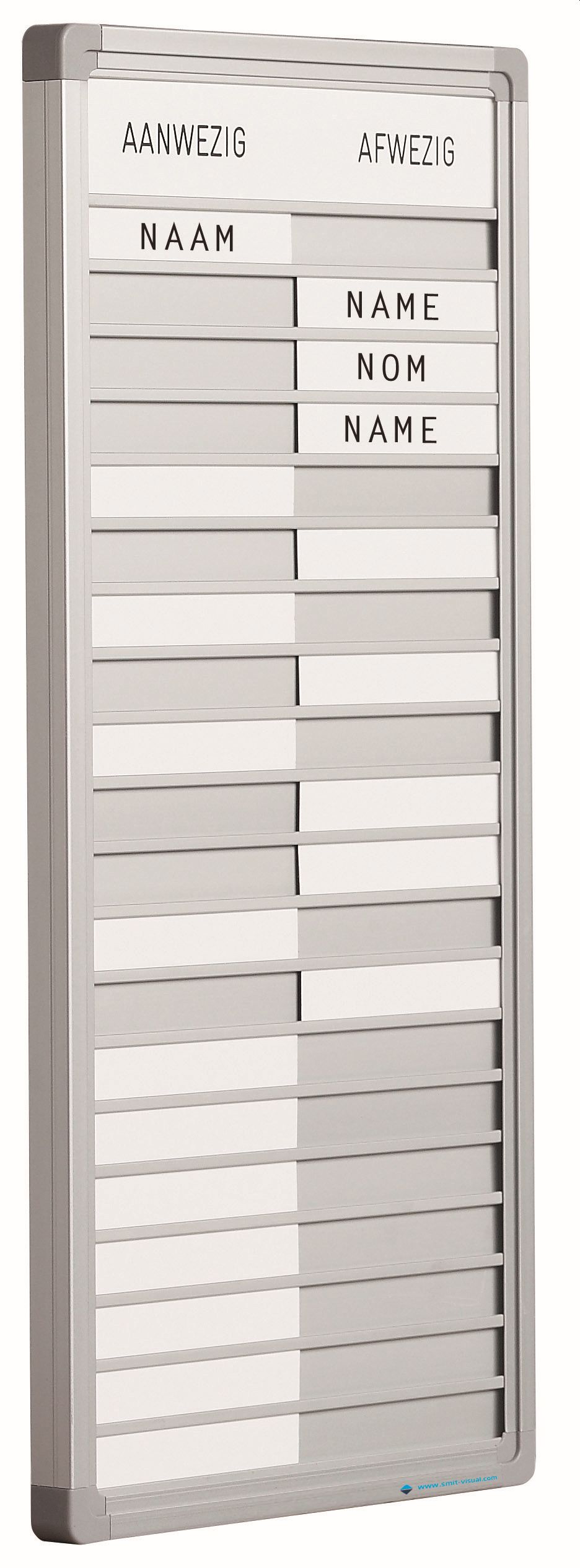 Presentiebord Softline profiel 16mm, graveer, 10 pos. NL - 24x29 cm