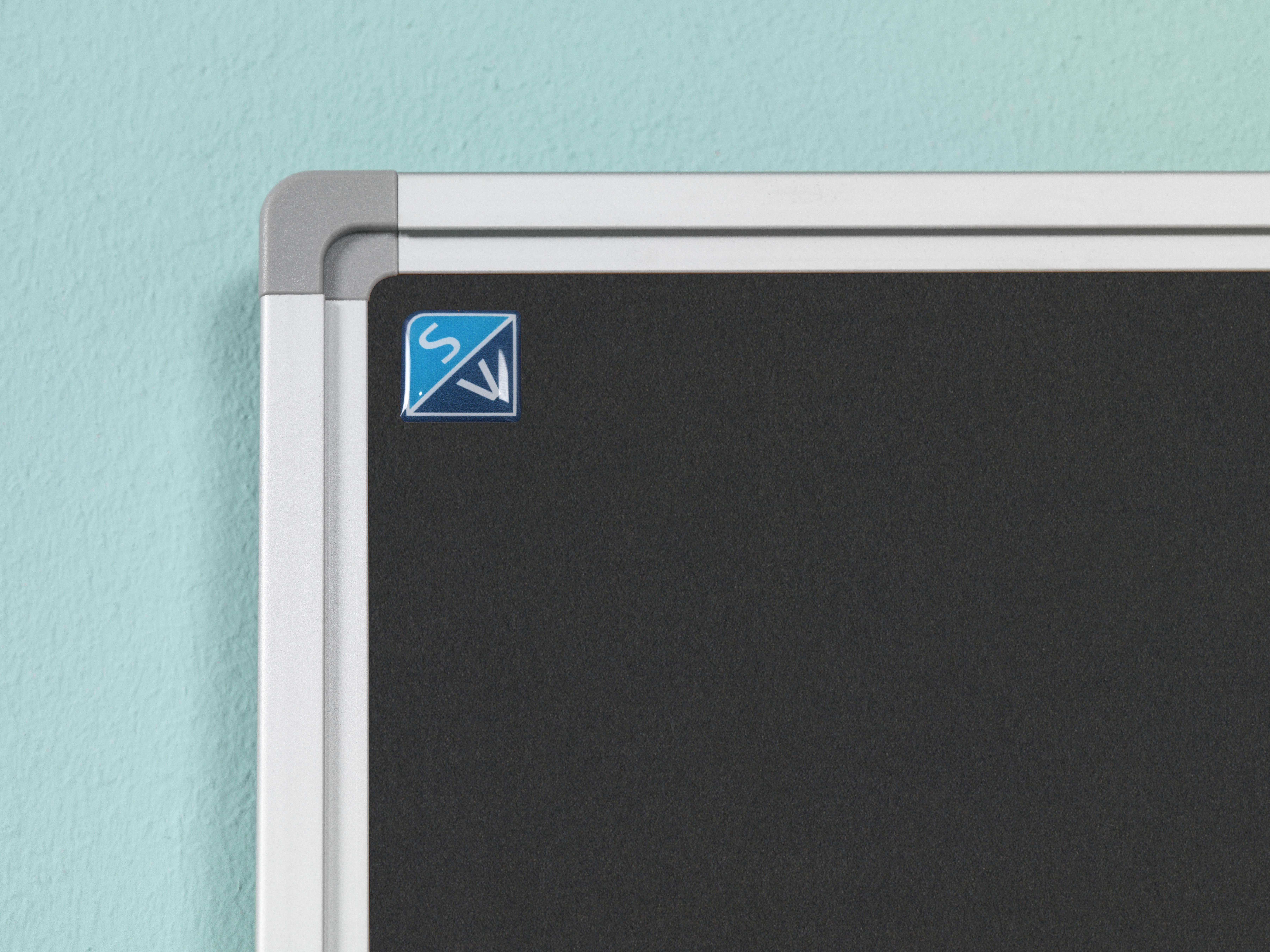 Prikbord Softline profiel 16mm, bulletin zwart - 120x240 cm