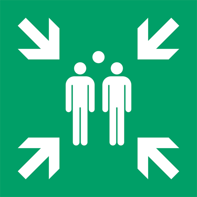 Pictogram bordje Djois Verzamelplaats 300x300mm groen