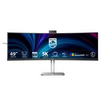 ultrawide monitor, gebogen scherm, 49 inch, 5K-resolutie, zwarte monitor