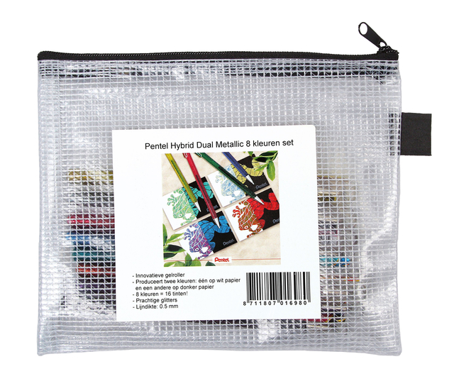 set, art supplies, colored pencils, metallic, transparent pouch