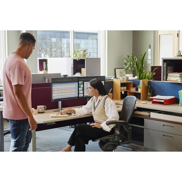 kantoor, werkplek, bureau, computer, monitor